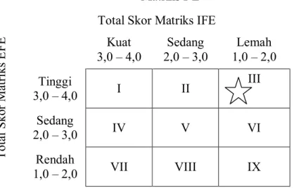 Tabel 3  Matriks I-E 