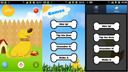 Gambar 3 Contoh konsistensi pada aplikasi game My Name is Dug 
