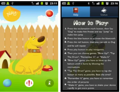 Gambar 4 Contoh melayani penggunaan yang universal   pada aplikasi game My Name is Dug 