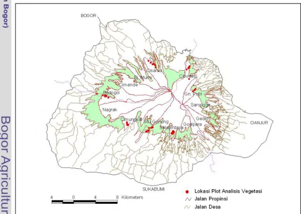 Gambar 7  Lokasi plot analisis vegetasi. 