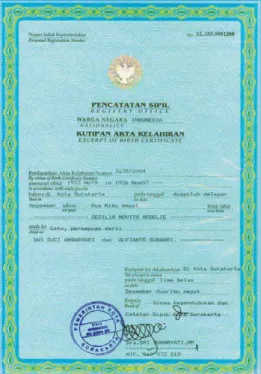 Gambar 2.3  Akta kelahiran