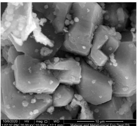 Gambar 11. Mikrostruktur zeolite yang disintesis dari abu sekam padi 