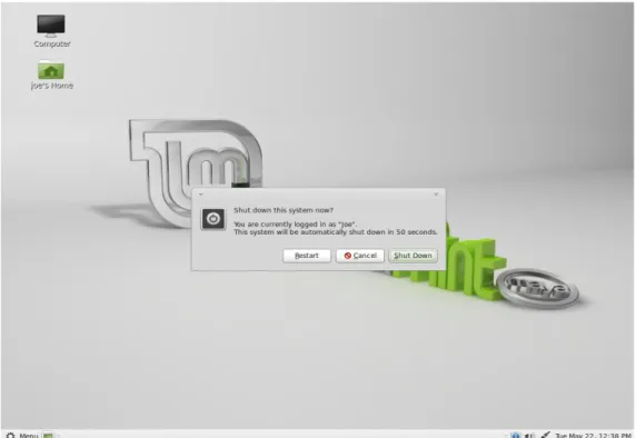 Gambar 4.3 Desktop Linux Mint  4.1.3  Konfigurasi dan Persiapan Paket Instalasi 