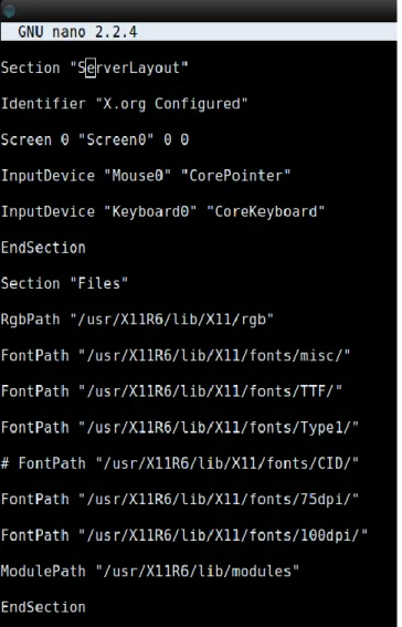 Gambar 4.11 Section file font dan module Xserver 