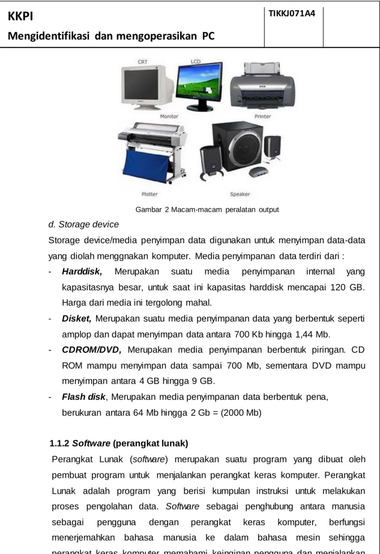 Gambar  2 Macam-macam  peralatan  output 