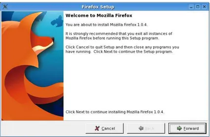 Gambar 1.2. Pesan &#34;Selamat Datang&#34; Wizard Firefox Setup