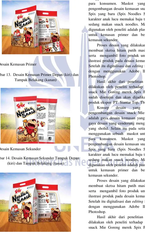 Gambar 12. Hasil Pengembangan Desain Kemasan Snack   Mie Goreng merek Spix 