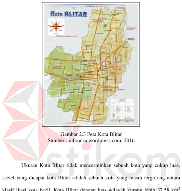 Gambar 2.3 Peta Kota Blitar  Sumber : infonusa.wordpress.com, 2016 