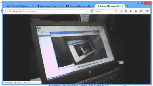 Gambar 7 Hasil streaming video kamera mobile robot  3.4 Pengujian Kendali Mobile Robot 