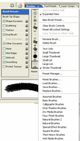 Gambar 9 - 11: Menu Palet Brushes. 