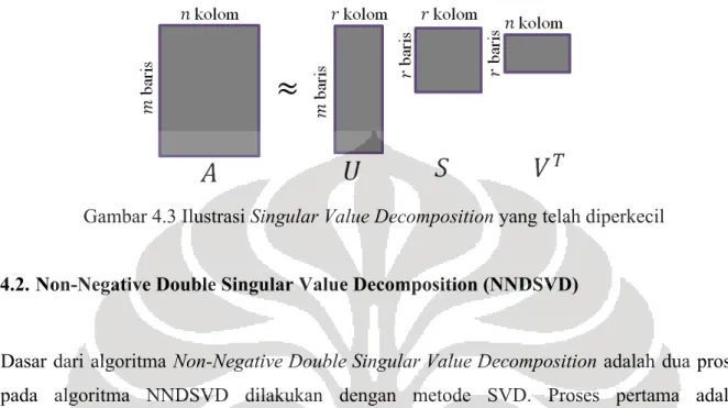 Gambar 4.3 Ilustrasi Singular Value Decomposition yang telah diperkecil 
