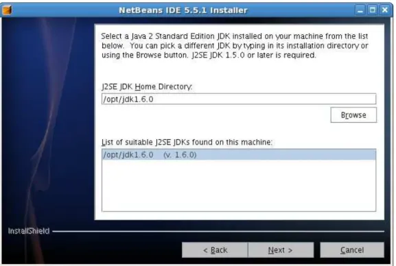 Gambar 1.2 : Memilih Java SDK 3. Seting PATH aplikasi