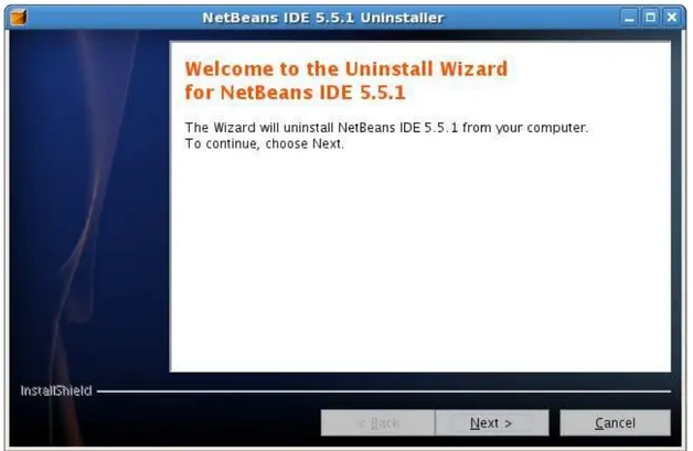 Gambar 1.3 : Un-instal NetBeans
