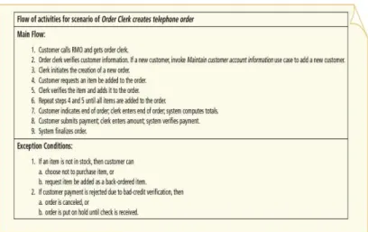Gambar 2. 7 Brief Description of Create New Order Use Case Sumber : Satzinger et al. (2005: 221)  