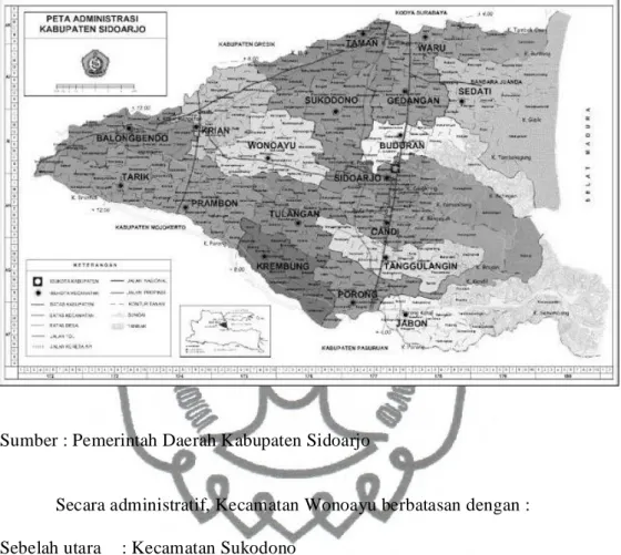 Gambar 4.1 : Peta Administrasi Kabupaten Sidoarjo