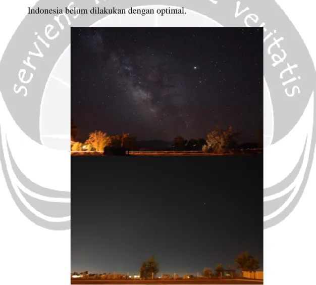 Gambar I.1 : Light pollution country versus city 