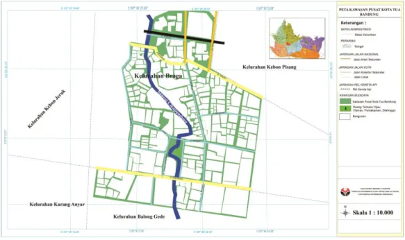 Gambar 3.1 Peta Kawasan Pusat Kota Tua Bandung  