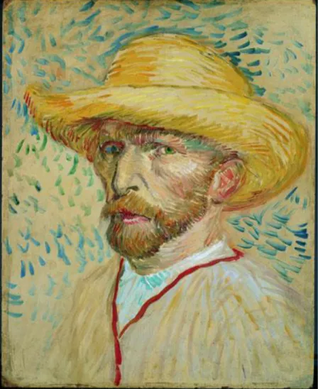 Foto diri Vicent Vant Gogh yang di buatnya sendiri dengan teknik aliran  Expresionisme
