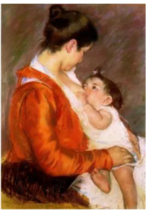 Gambar 5  Pierre-Auguste  Renoir,  Maternity;  Woman  Feeding  Her  Baby  (1886).  Sumber:  Cunningham,  A.,  Impressionist,  Parragon  Book,  United Kingdom, 2002, h