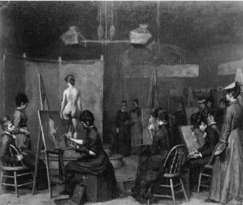 Gambar 1  Barber  Stephens,  The  Female  Life  Class  (1879).  (Sumber: 