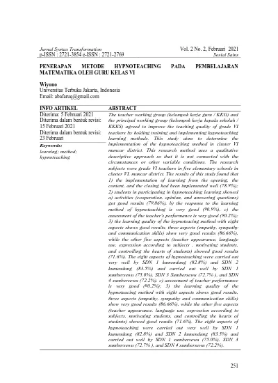 Jurnal Syntax Transformation Vol. 2 No. 2, Februari 2021 P-issn : E-issn