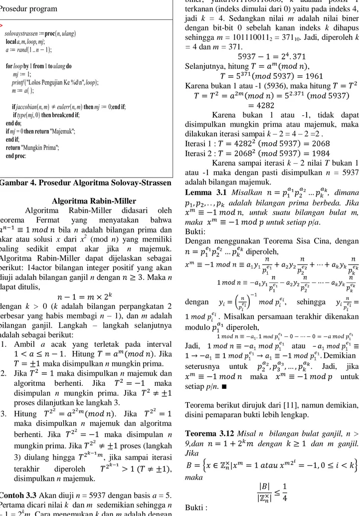 Gambar 4. Prosedur Algoritma Solovay-Strassen 