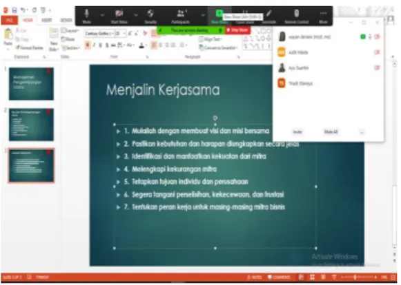 Gambar 6. Acara sosialisasi secara Daring 