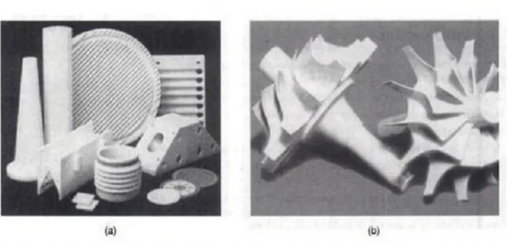 Gambar  Variasi   dari   komponen   komponen   keramik   (a)   Alumina   sangat   kuat   untuk  penggunaan pada temperature  tinggi
