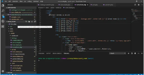 Gambar 2.4 Halaman Kerja Visual Studio Code  2.10  Laravel 