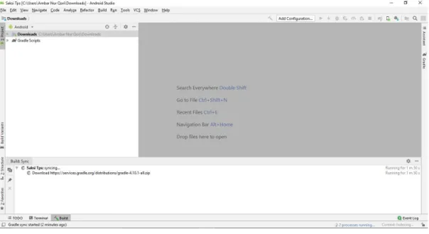 Gambar 2.2 Halaman Kerja Android Studio  2.8  PHP 