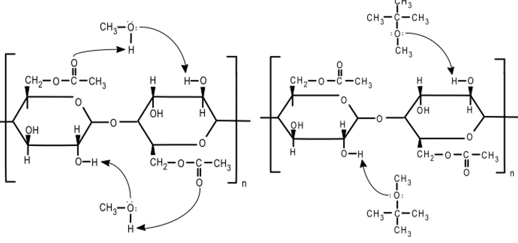 Gambar 4.2 Ikatan Antar Molekul (Interaksi) yang terbentuk antara Metanol dan  MTBE dengan Membran CA 