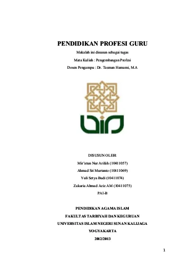 Makalah Pendidikan Profesi Guru (PPG)