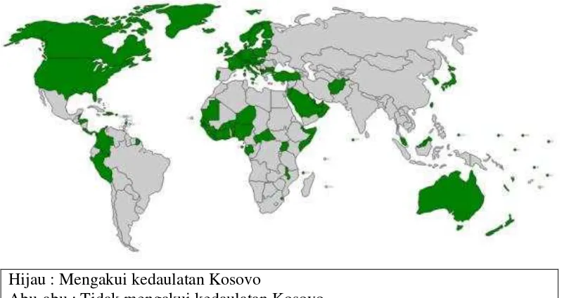 Gambar 3.3 International recognition of Kosovo 