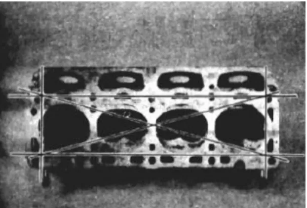 Gambar 25. Pemeriksaan Kebengkokan Kepala Silinder (Anonim, 1981 : 3-5)