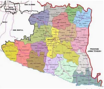 Gambar 3. Peta Wilayah Kabupaten Gunungkidul