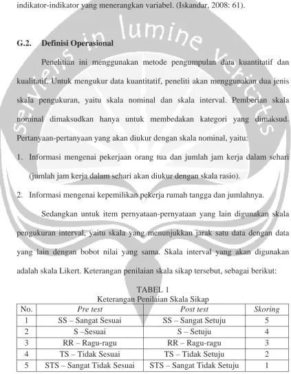 TABEL 1 Keterangan Penilaian Skala Sikap 