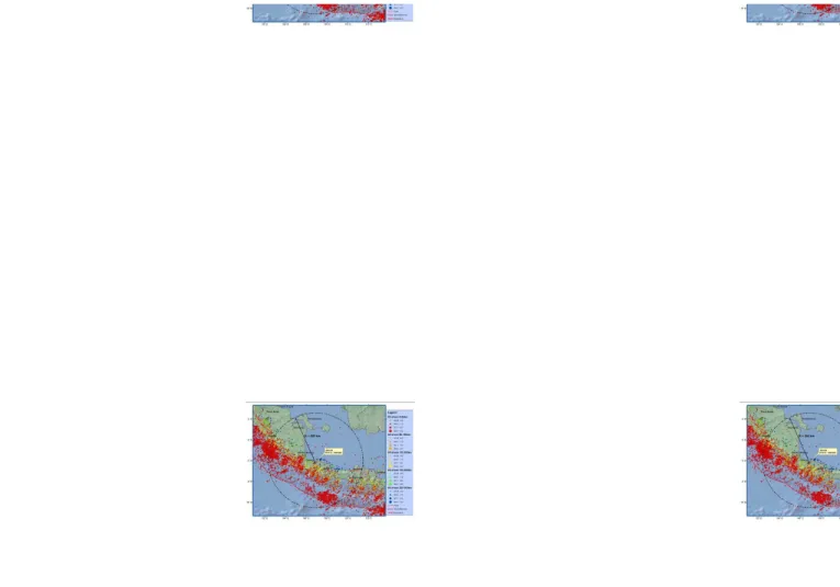 Gambar 3-1. Distribusi episenter kejadian gempa sejak tahun 1900 sampai tahun 2009 untuk magnitude minimum 5.0