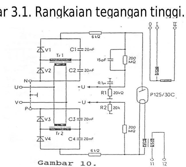 Gambar wiring diagram rangkaian  tegangan tinggi.
