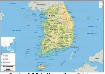 Gambar 1.2 Peta Negara Korea Selatan    
