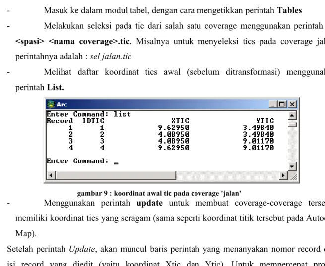 gambar 9 : koordinat awal tic pada coverage 'jalan'