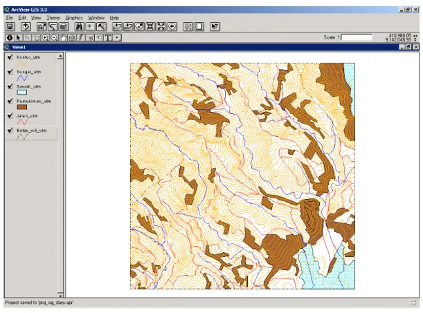 gambar 14 : hasil penampilan pada arcView