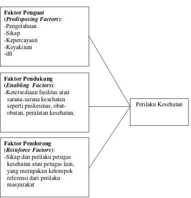 Gambar 1. Kerangka Teori berdasarkan Teori Precede Proceed (Lawrence 