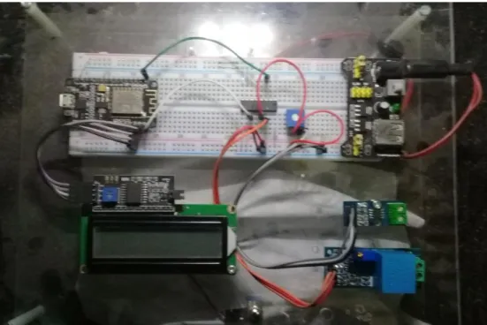 Gambar 4. Realisasi alat monitoring tegangan dan arus motor induksi 1 phase dengan IoT
