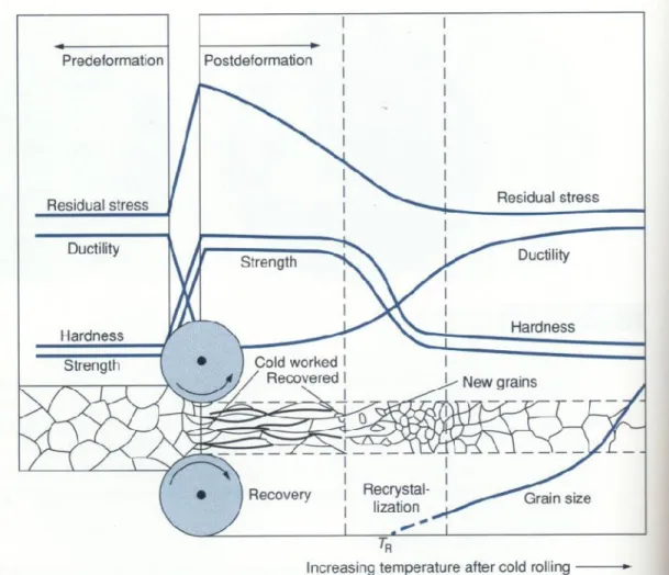 Gambar 1.3 skematik recovery dan rekristalisasi