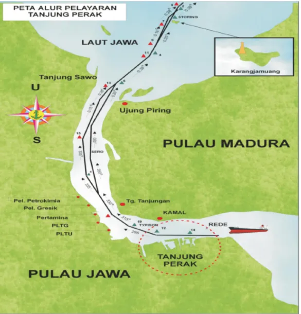 Gambar 2.6 Peta alur pelayaran Tanjung Perak  Sumber   : www.dephub.go.id 