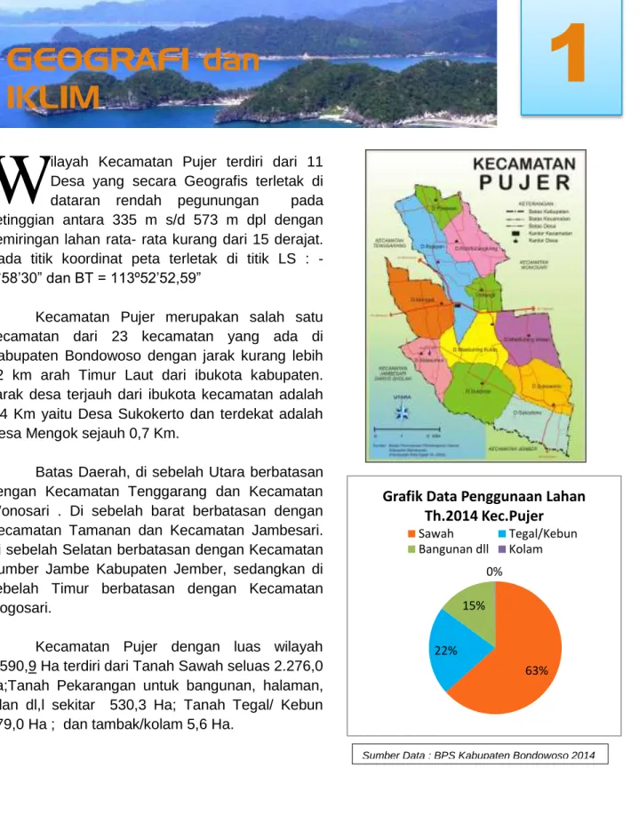 Grafik Data Penggunaan Lahan  Th.2014 Kec.Pujer 