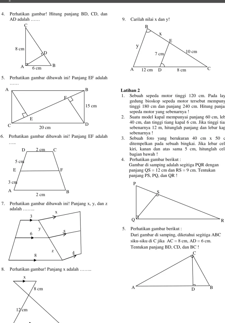 Gambar di samping adalah segitiga PQR dengan  panjang QS = 12 cm dan RS = 9 cm. Tentukan  panjang PS, PQ, dan QR ! 