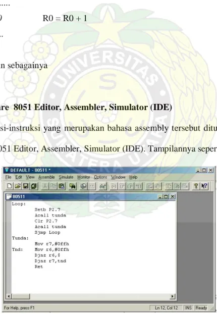 Gambar  2.2   8051 Editor, Assembler, Simulator (IDE) 
