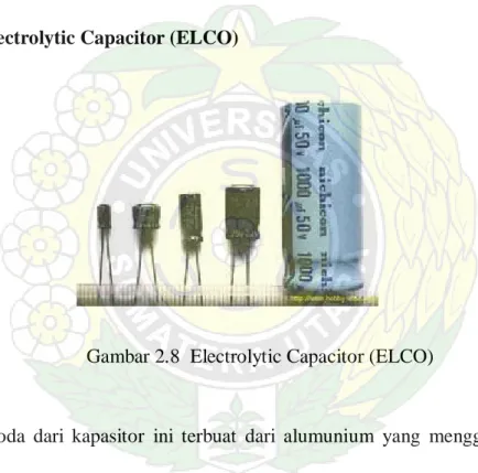 Gambar 2.8  Electrolytic Capacitor (ELCO) 