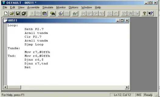 Gambar 2.9  Software  8051 Editor, Assembler, Simulator 